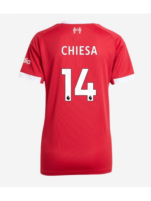 Ženski Nogometna dresi replika Liverpool Federico Chiesa #14 Domači 2025-26 Kratek rokav Ženski Nogometna dresi replika Liverpool Federico Chiesa #14 Domači 2025-26 Kratek rokav